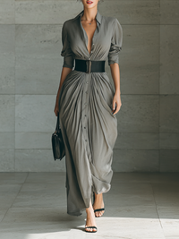 Zahara | Vestito lungo plissettato