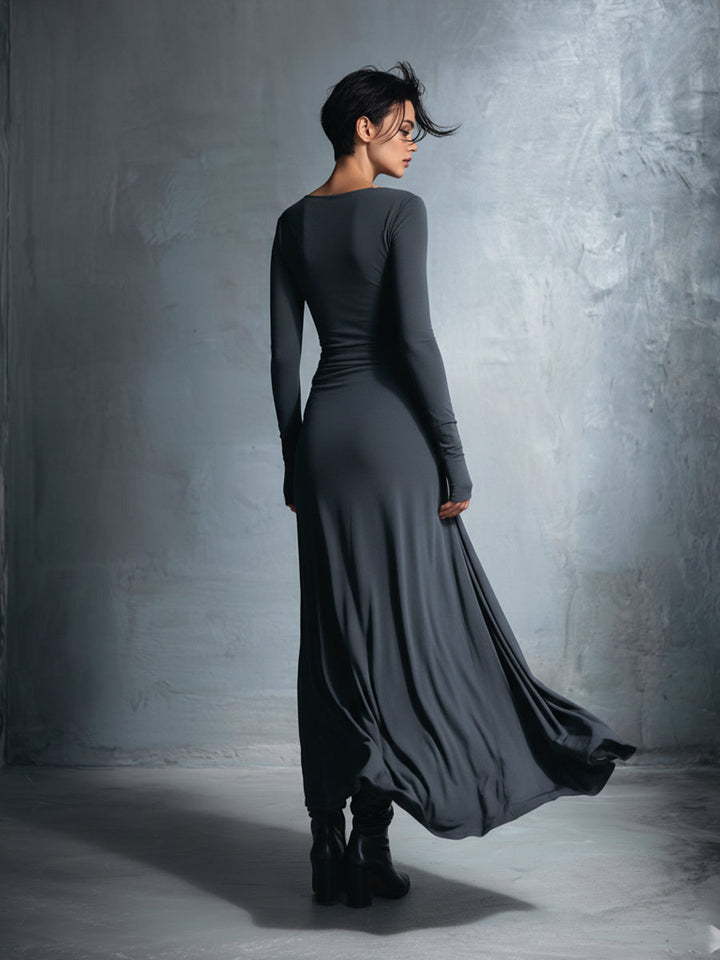 Naiara | Vestito lungo con nodo laterale