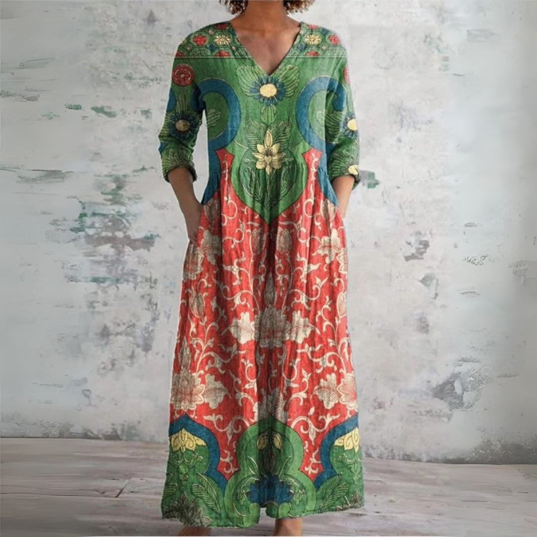 Giuditta | Abito Lungo Floreale Vintage
