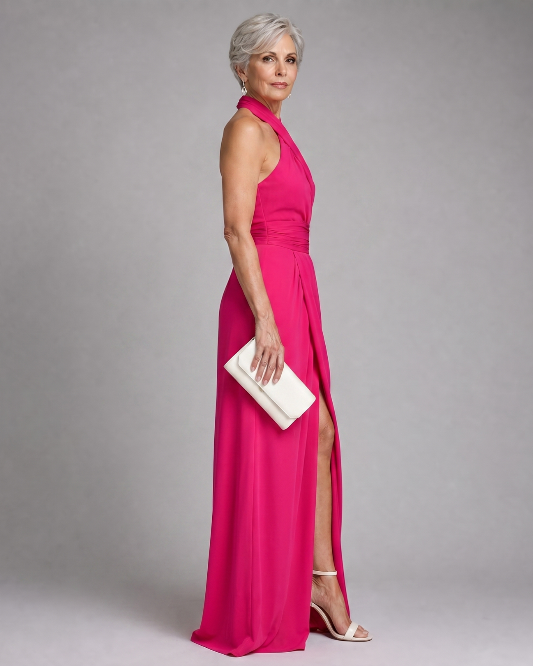 Veronica | Abito Midi Drappeggiato con Collo all&