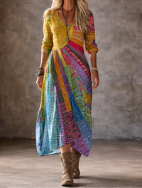 Luna | Vestito bohemiano con motivo estivo