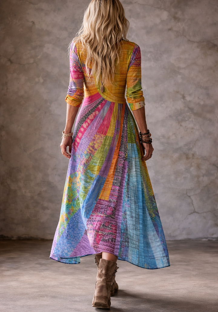Luna | Vestito bohemiano con motivo estivo