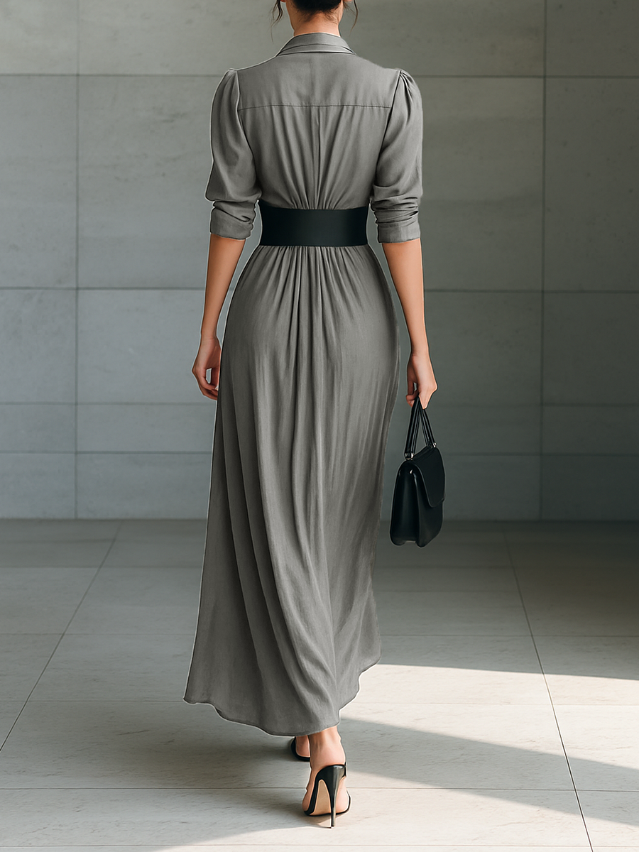 Zahara | Vestito lungo plissettato