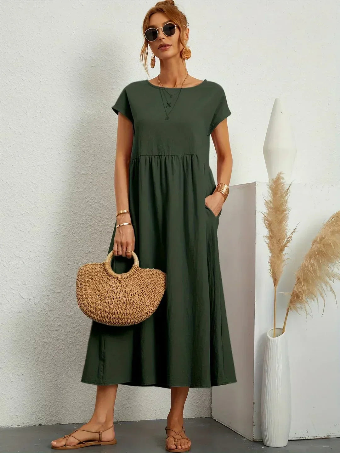 Gabrielle™ — Abito midi fluido con eleganza senza tempo