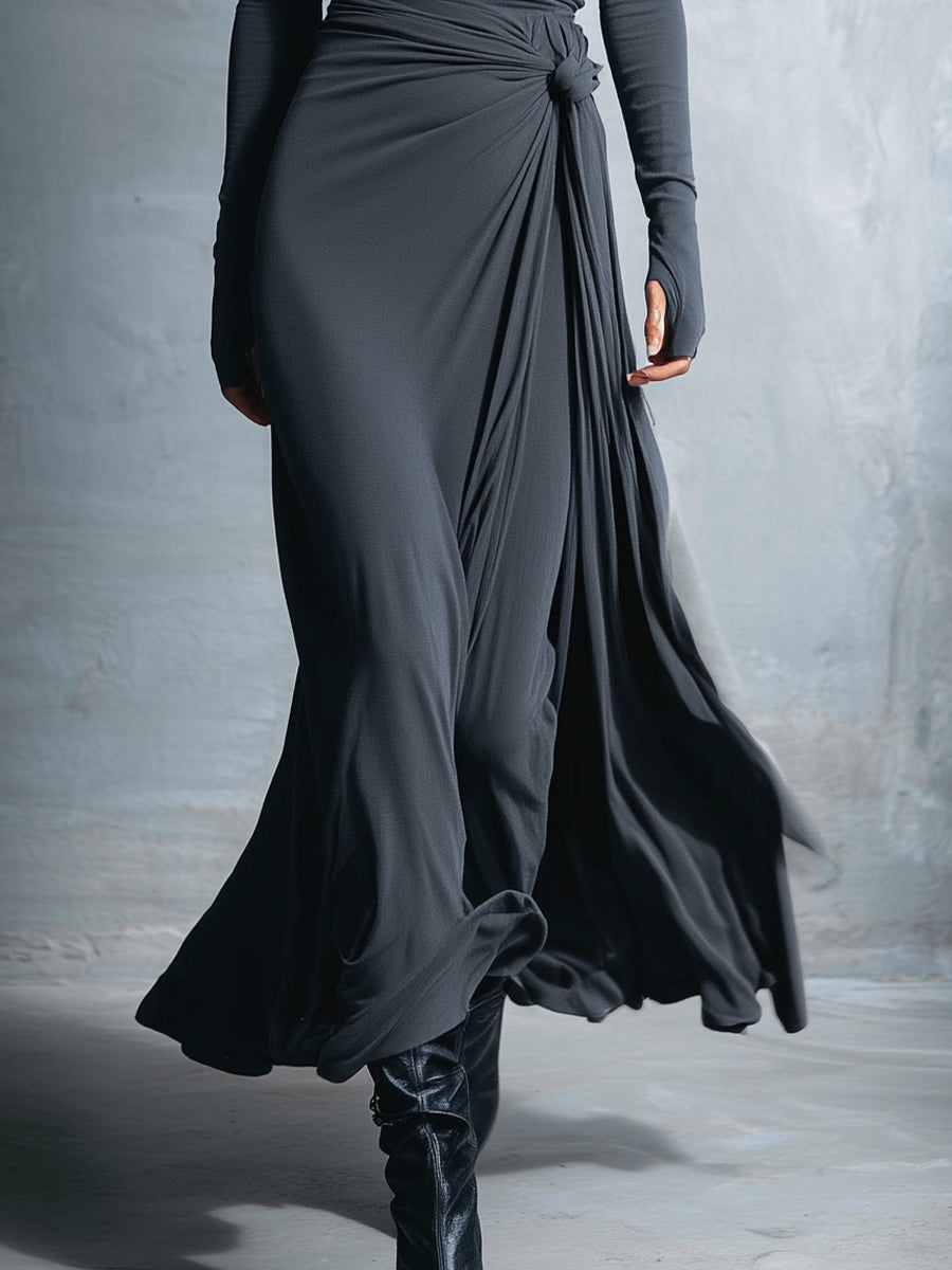 Naiara | Vestito lungo con nodo laterale