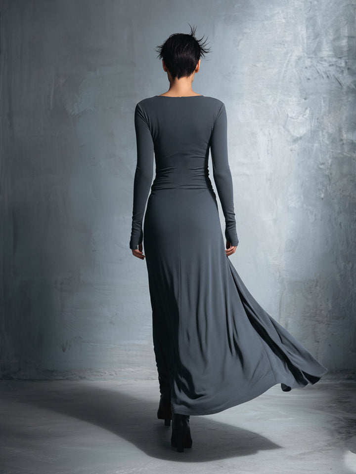 Naiara | Vestito lungo con nodo laterale