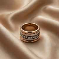 Anello vintage d'oro spesso con strati