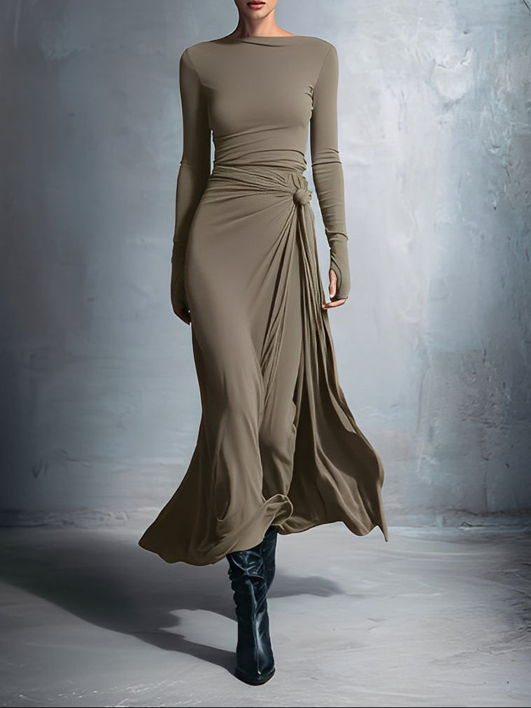 Naiara | Vestito lungo con nodo laterale